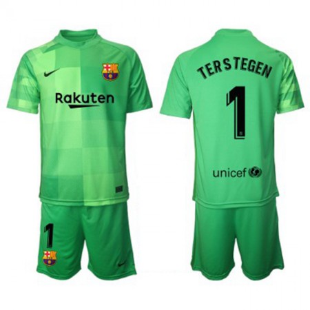 FC Barcelona Torwart Ter Stegen 1 Kinder Ausweich Trikotsatz 2021/22 Kurzarm (+ Kurze Hosen)
